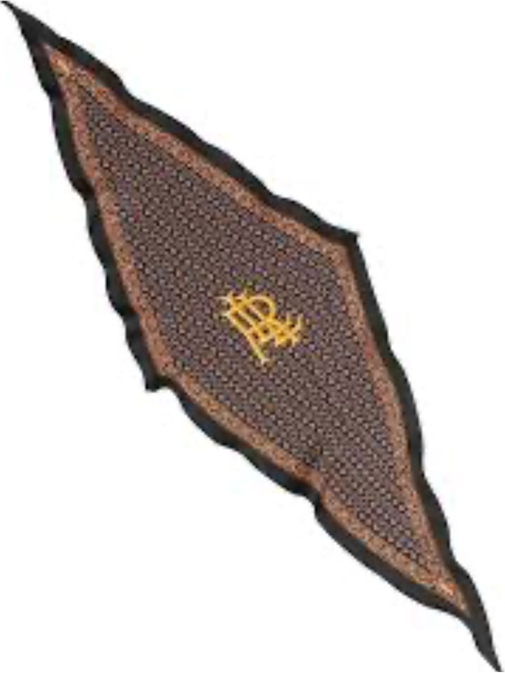 Polo by Ralph Lauren Black Scarf with Brown & Gold Paisley Print - Picture 2 of 3